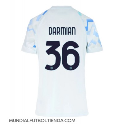 Camiseta Inter Milan Matteo Darmian #36 Segunda Equipación Replica 2025-26 para mujer mangas cortas Camiseta Inter Milan Matteo Darmian #36 Segunda Equipación Replica 2025-26 para mujer mangas cortas